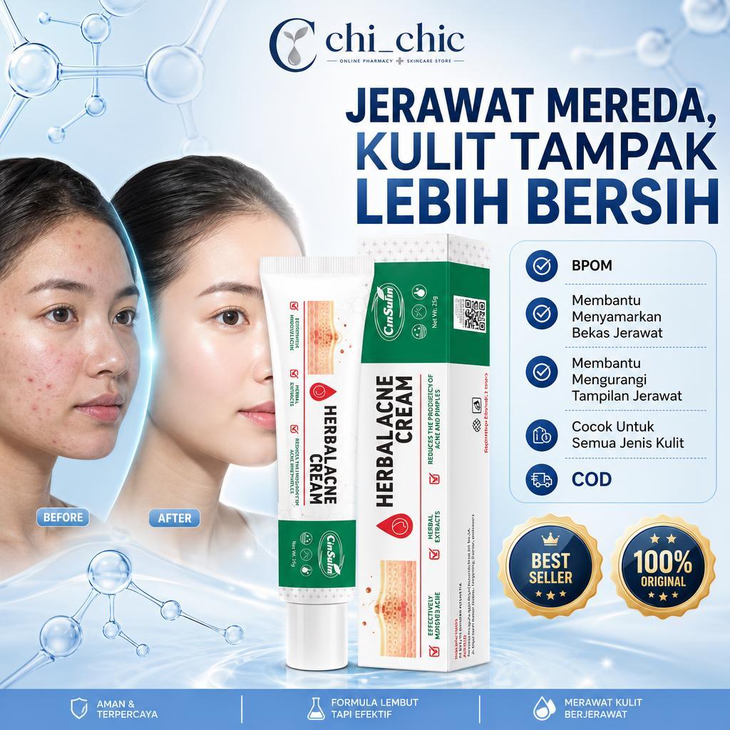 CINSULIN Salep Acnes Penghilang Jerawat dan Bekas Jerawat Paling Ampuh BPOM Herbal Acne Cream Obat T