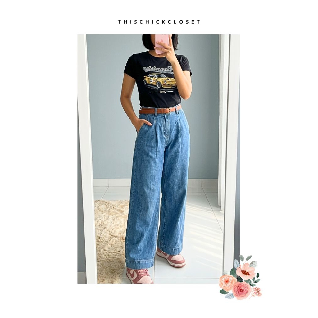 This is April x Mahalini The Stage Wide Leg Jeans