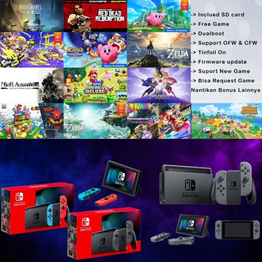 NINTENDO SWITCH V2 CFW 256GB FULL GAME SECOND PRELOVED