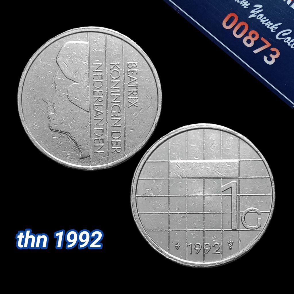 UKA092Coin 1 Gulden (BELANDA) Ratu Beatrix Thn 1992 Detail Bagus Sesuai Difoto