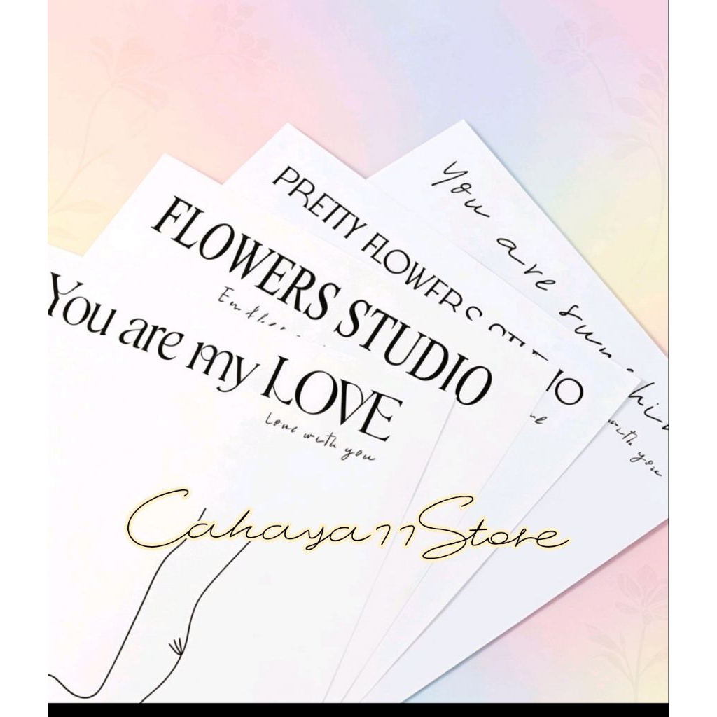 Kertas Buket Motif Tulisan You Are My Love