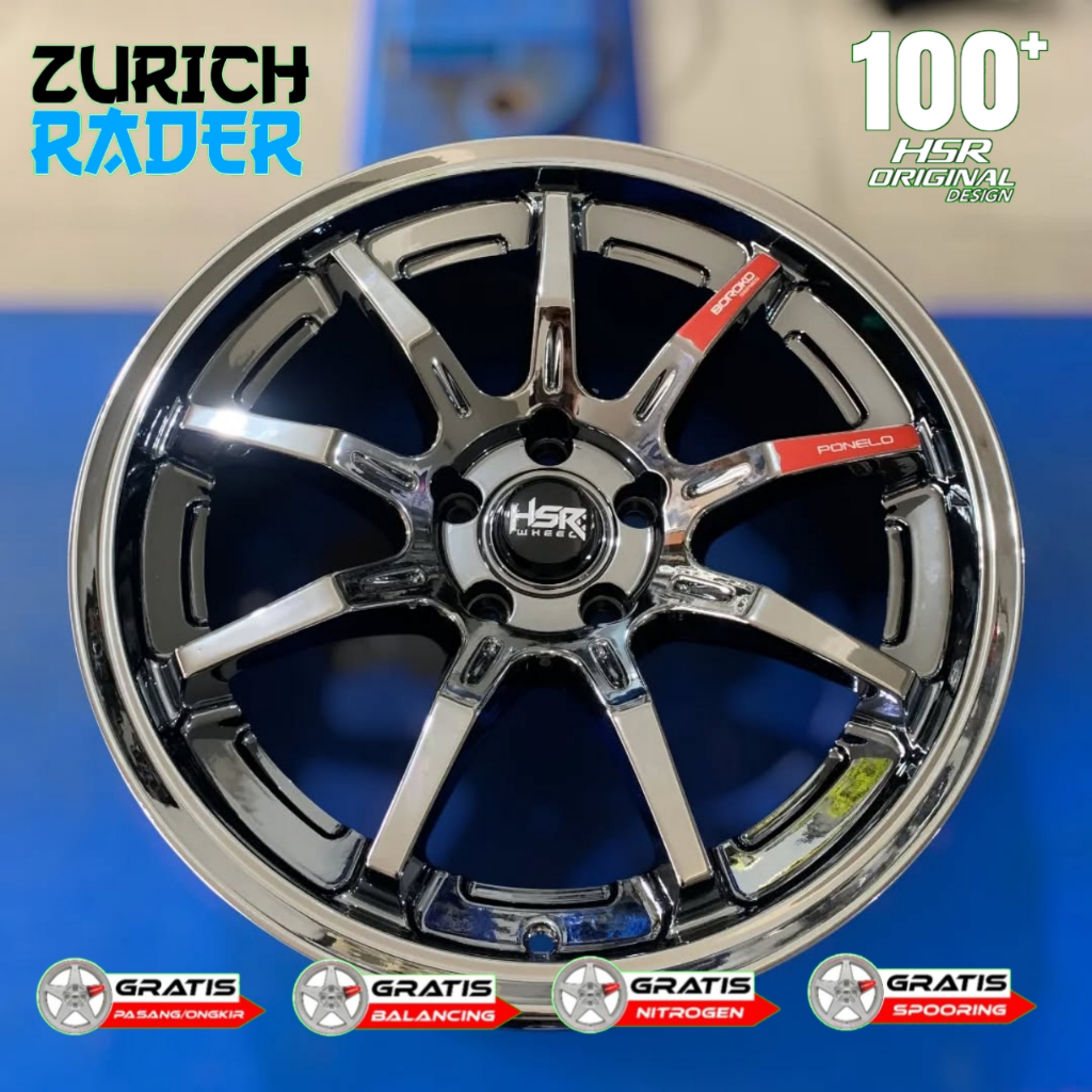 VELG MOBIL INNOVA R18 LEBAR 9 RATA BODY HSR PONELO WARNA BLACK CHROME RING 18 INNOVA ZENIX CAPTIVA H