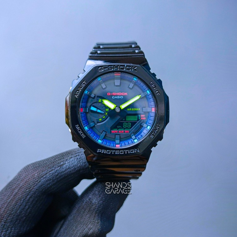 XXX SOLD OUT XXX Jam Tangan Casio G-Shock GA-2100RGB Fullset Preloved / Second