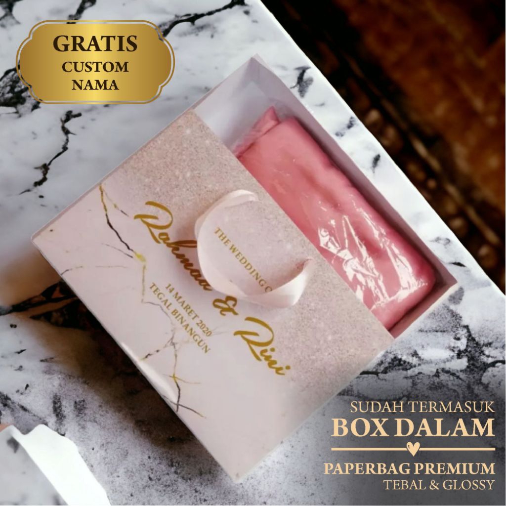 SLIDING BAG Gift Bridesmaid Glossy ,  Size 30x22x8,5 cm , FREE Custom Nama , TIK 210gsm