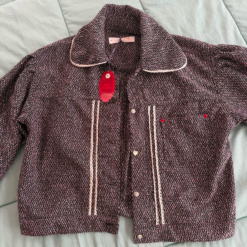 Mata Clothier Emiria Tweed Jacket in Purple XL