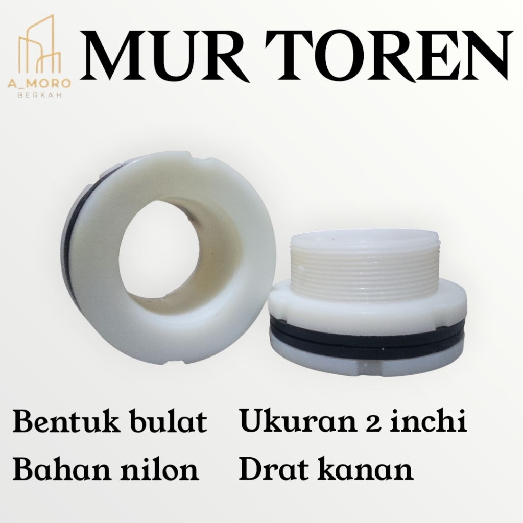 MUR TOREN 2 INCHI BULAT BAHAN NILON DRAT KANAN