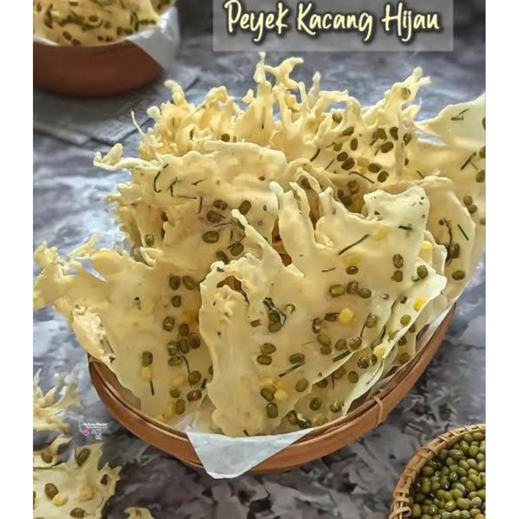 Peyek Kacang Hijau Renyah 200gr/Peyek Kacang Hijau Gurih/Cemilan Homemade