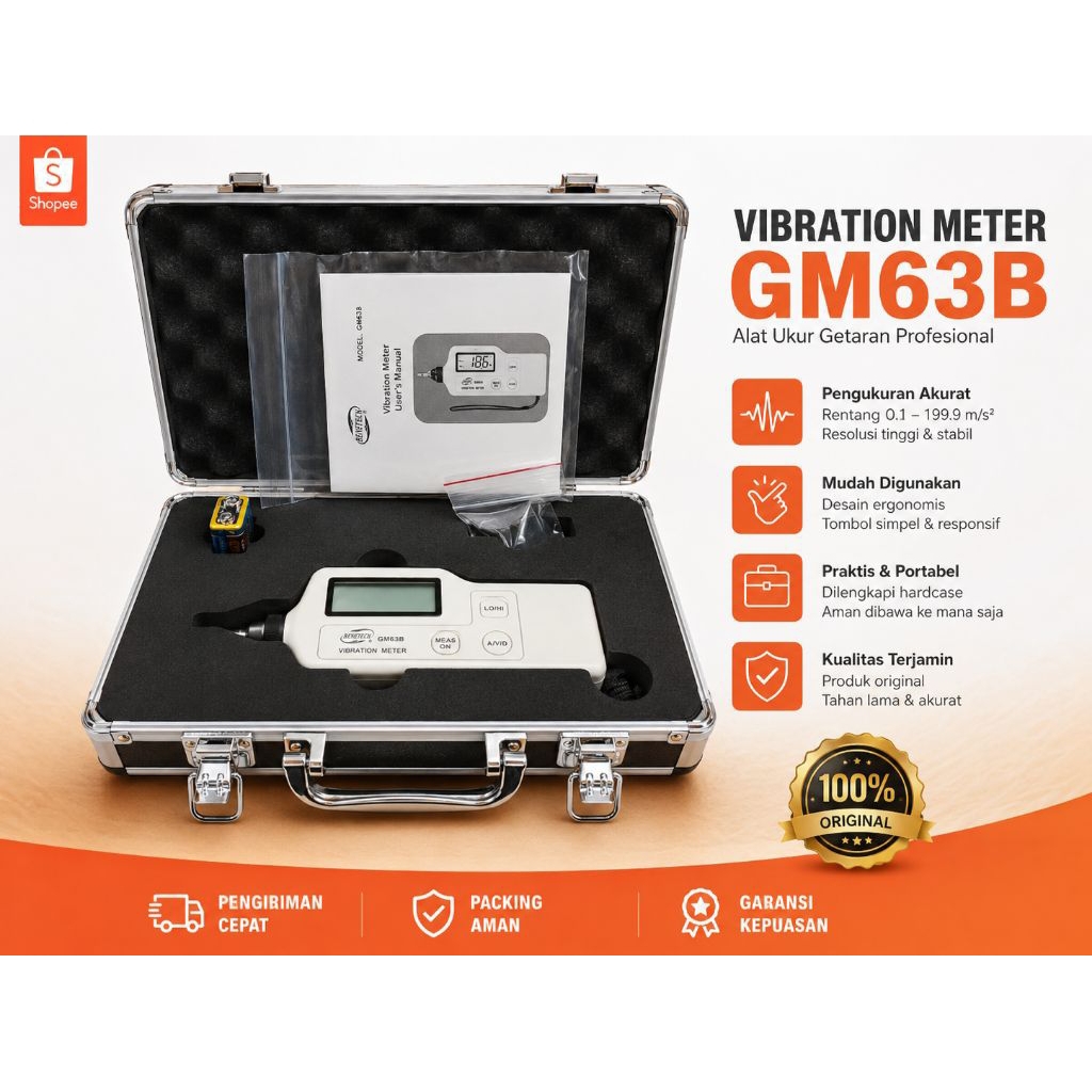 BENETECH GM63A VIBRATION METER VIBRO METER ALAT UKUR GETARAN TESTER