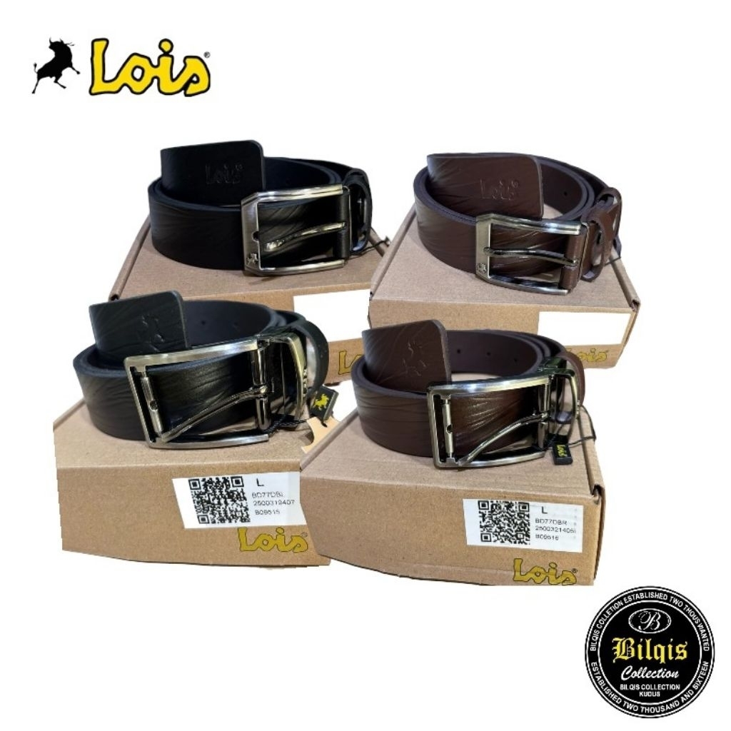 Lois Original Ikat Pinggang Kulit Pria Sabuk Formal Casual