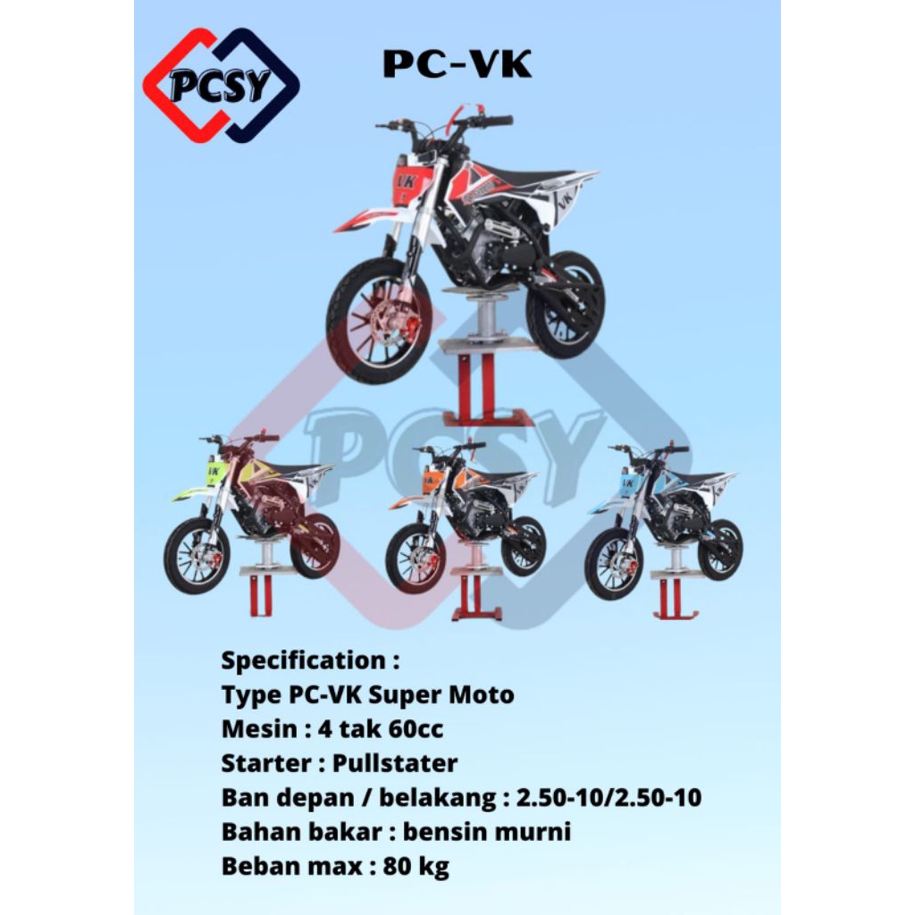 Motor trail mini.... PCVK mesin tarik 4tak 50cc matic