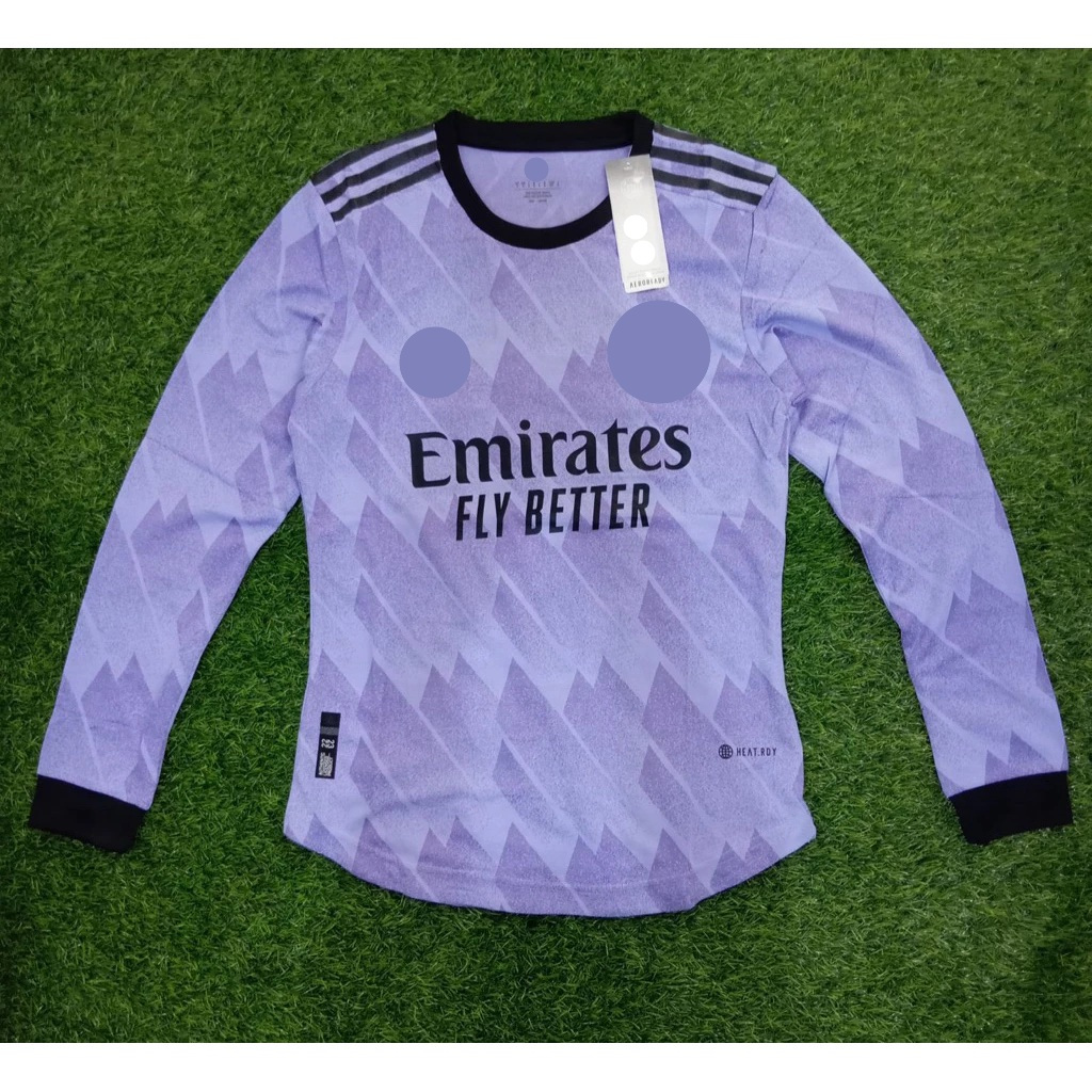 JERSEY BOLA PLAYER ISSUE MADRID AWAY LONG SLEEVE 2022/2023 HIGH QUALITY JUMBO XXL 2XL