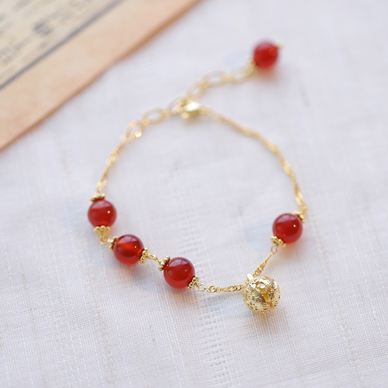COD Gelang Stroberi Lonceng Cute Wanita Korea Aesthetic Bracelet Liontin Strawberry Lucu Premium