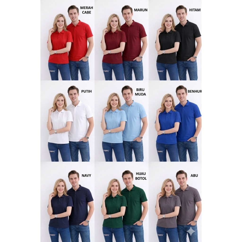 Kaos Kerah Polos Lengan Pendek UNISEX - Kaos Kerah Polos - Kaos Kerah Pendek - Kaos Kerah UNISEX TAN