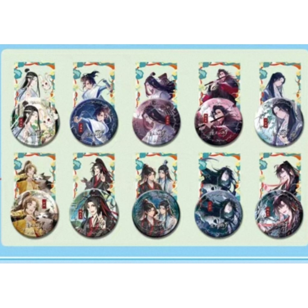 Mo Dao Zu Shi MDZS Badge Pin + Card 75mm (glow in the dark)