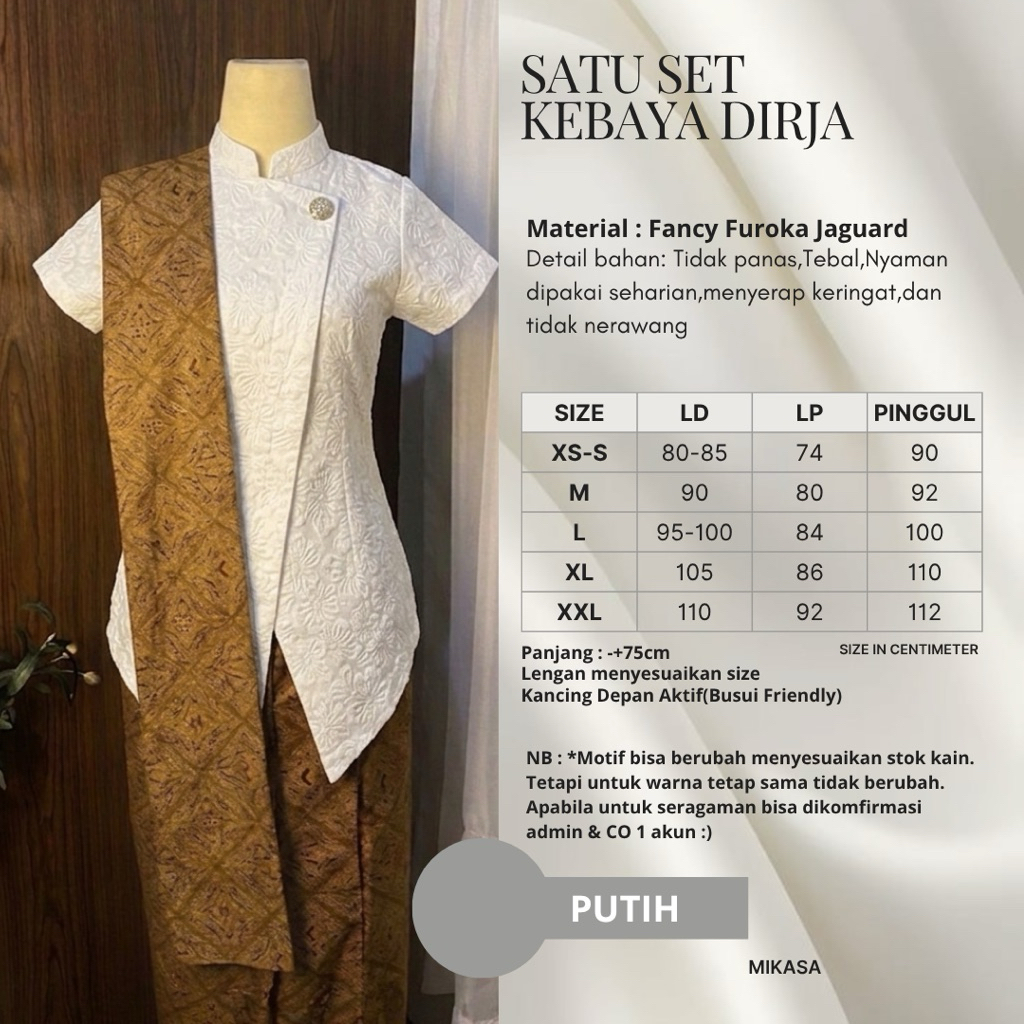 SATU SET Kebaya Dirja free bros rok span dan slendang