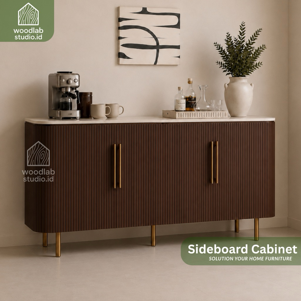 Meja Hias Ruang Tamu | Meja Buffet Minimalis Kayu | Sideboard Buffet Modern Estetik | Lemari Buffet 