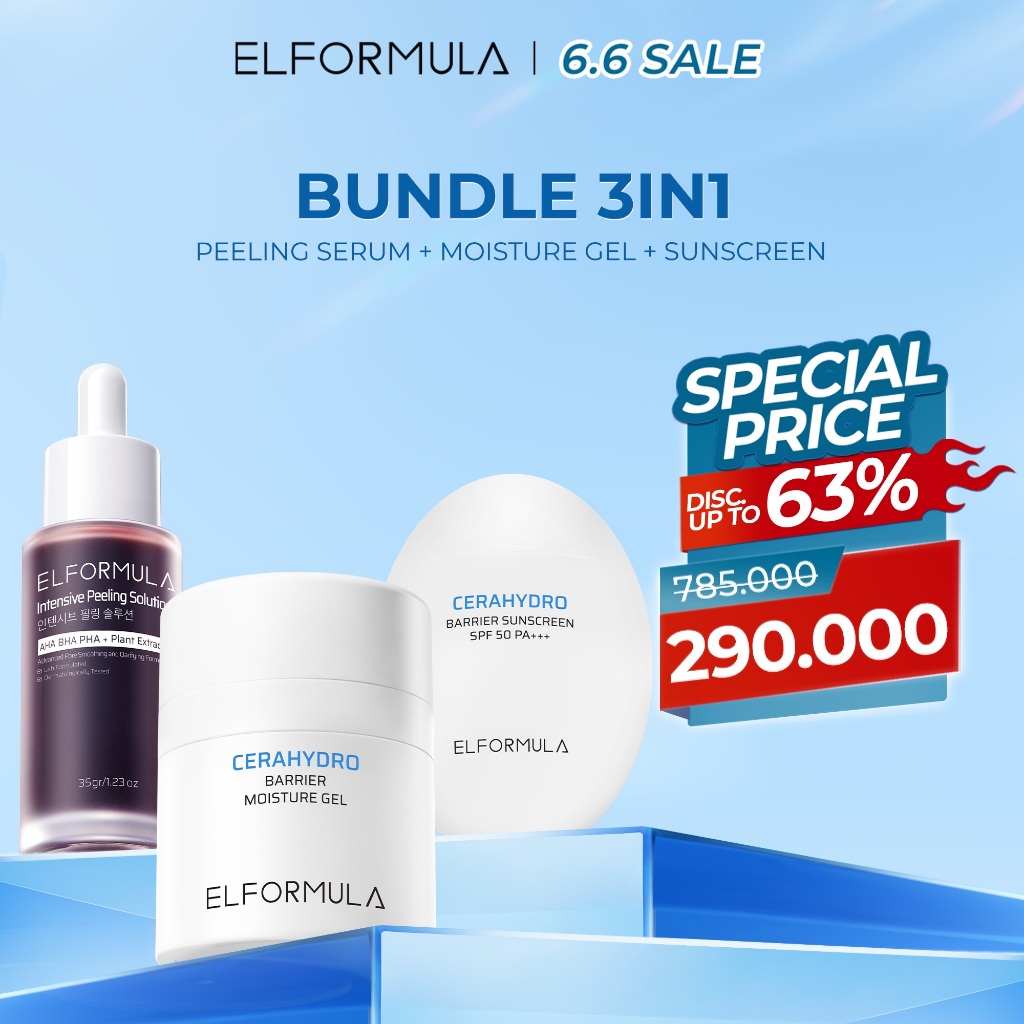 ELFORMULA Intensive Treatment Bundle 3in1 - Intensive Peeling Solution + CeraHydro Barrier Repair Mo
