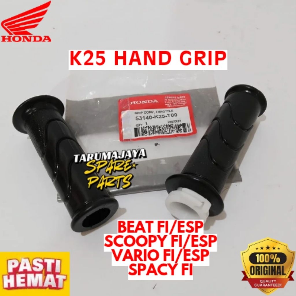 HAND GRIP ORIGINAL HONDA KODE K25, HAND GRIP BEAT FI/ESP, HAND GRIP SCOOPY FI/ESP, HAND GRIP VARIO F