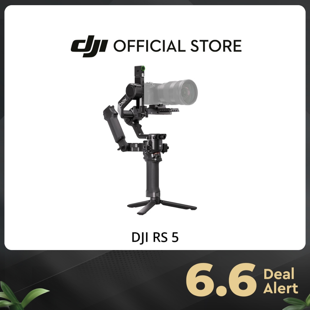 DJI RS 5 - Lightweight Commercial Gimbal Stabilizer| Enhanced Intelligent Tracking | New Z-Axis Indi