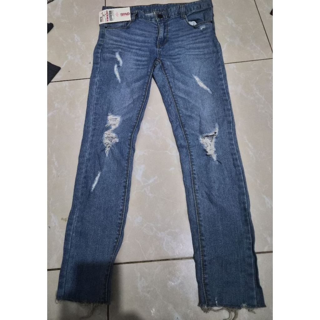 Celana Panjang Jeans Ripped Denim (Sobek) Premium - Gaya Kasual & Grunge Trendy