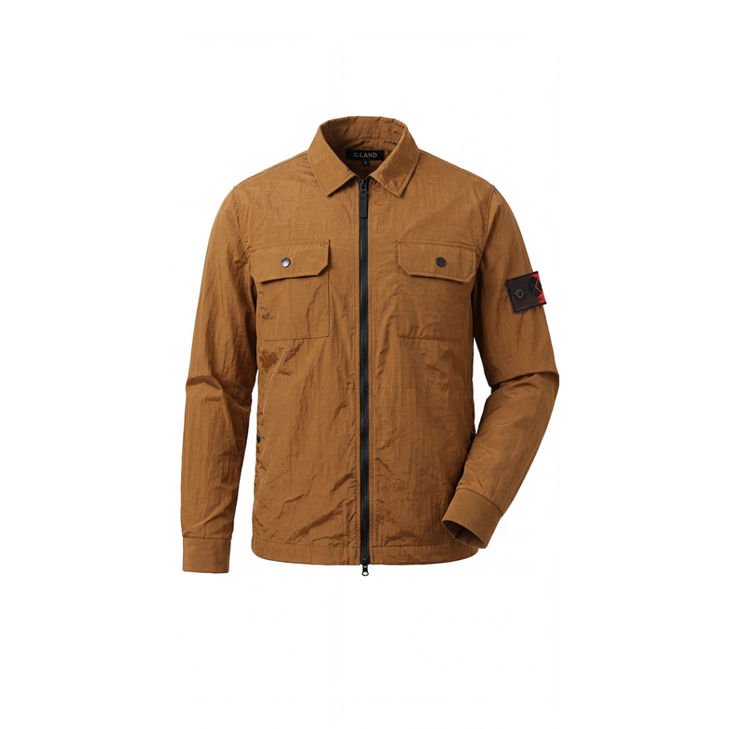 X - LAND Overtshirt Jacket Nylon Cringkle - Essen Coklat Camel Doff