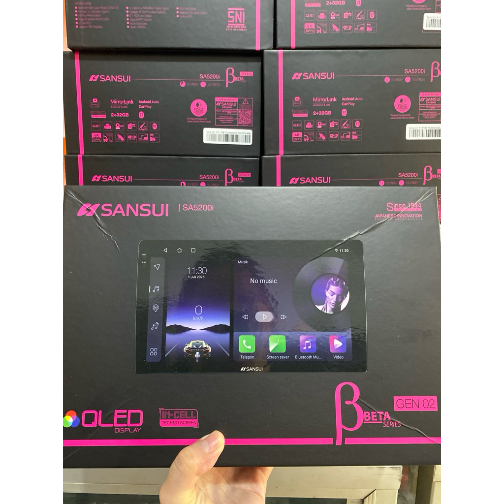 Head Unit Sansui layar 9.5" Gen 02 series SA5200i