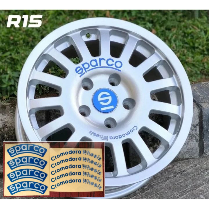 sticker cutting velg mobil sparco cromodora whells stiker mobil 1 set ring 15