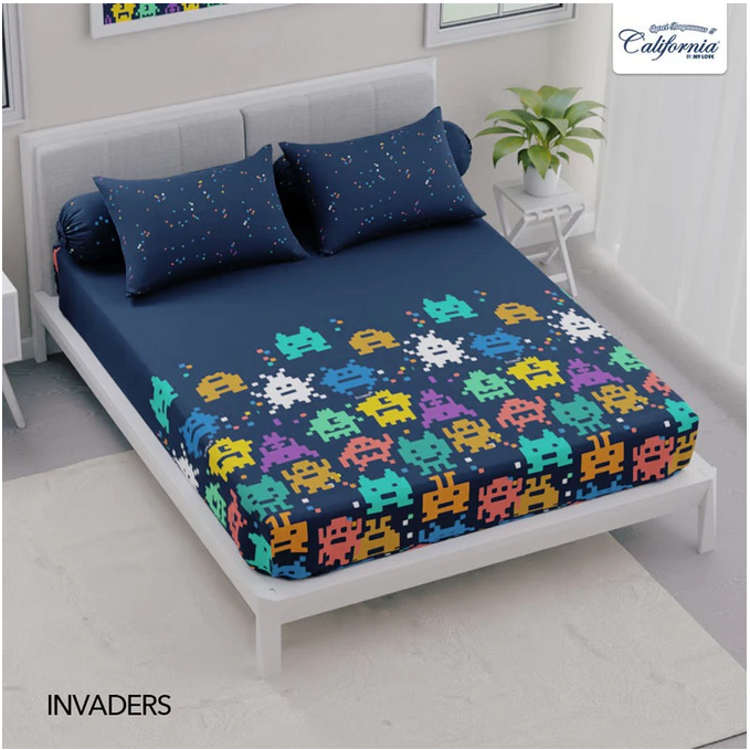 Sprei California King 180x200 No 1 motif INVADERS - Seprei Anak Cowok Cewek Karakter gelap 180 Terba
