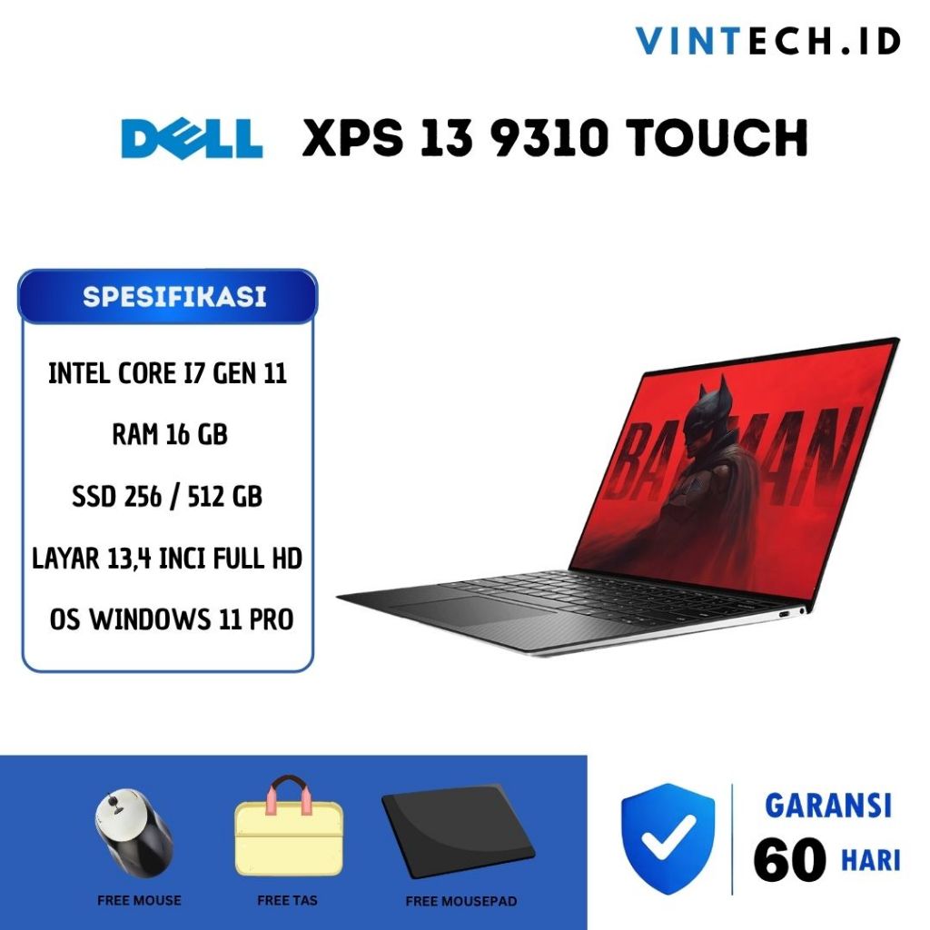 Laptop Dell Xps 13 9310 Core i7 Gen 11 RAM 32/512GB Laptop Ultrabook 13,4 Oled Touchscreen Inci Prem