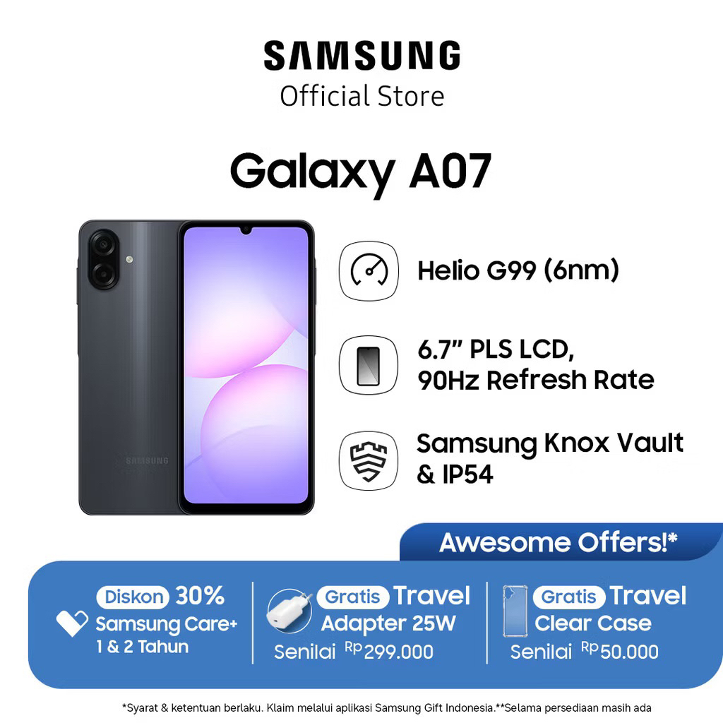 Samsung Galaxy A07 ( 4/64 ) , (4/128) , (6/128) - Garansi Resmi Samsung