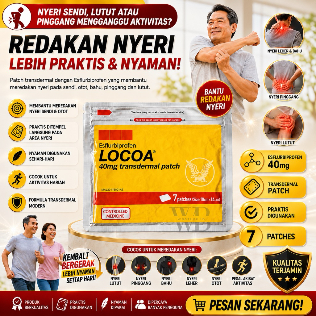 READY STOCK LOCOA 40MG TRANSDERMAL PATCH / KOYO LOCOA / KOYOK LOCOA / KOYO SENDI / KOYO SAKIT LUTUT 