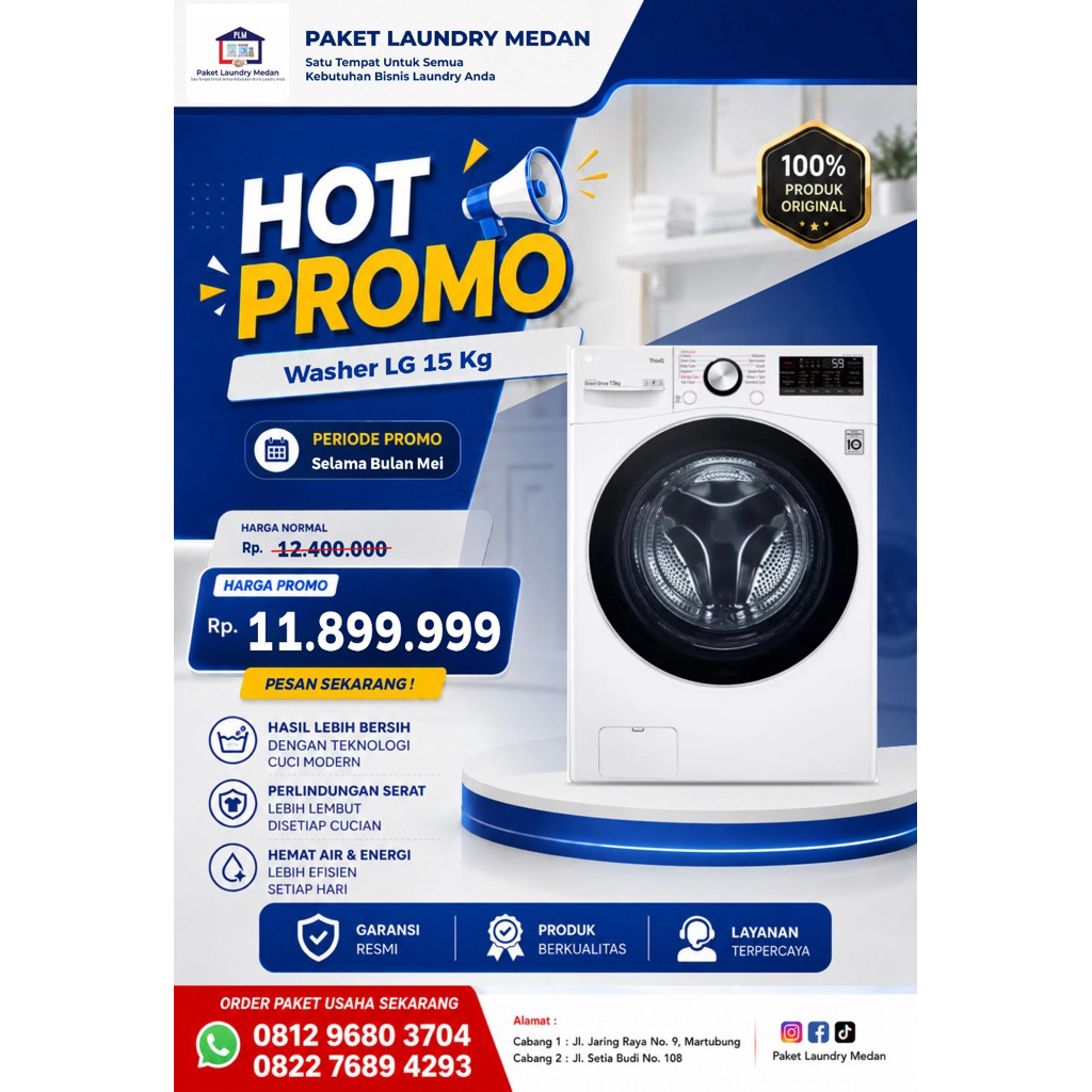 Mesin Cuci LG 15 Kg ( Front Loading )