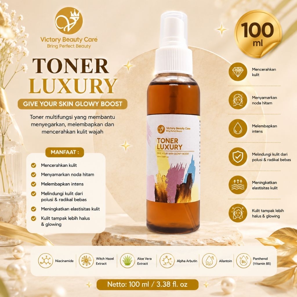 TONER LUXURY / TONER FLEK, BEKAS JERAWAT DAN JERAWAT / VBC / VICTORY BEAUTY CARE