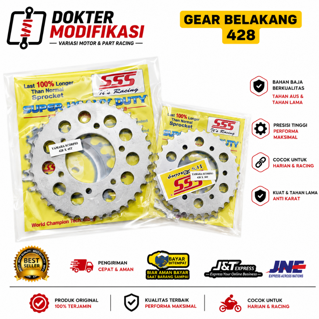 Gear SSS (Belakang) 428 : NINJA R/RR : Size 36T-45T