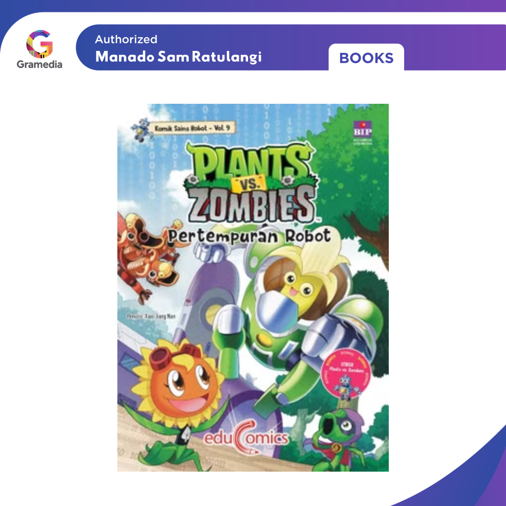 Gramedia Manado-Educomics Plants Vs Zombies Komik Sains Robot 9: Pertempuran Robot
