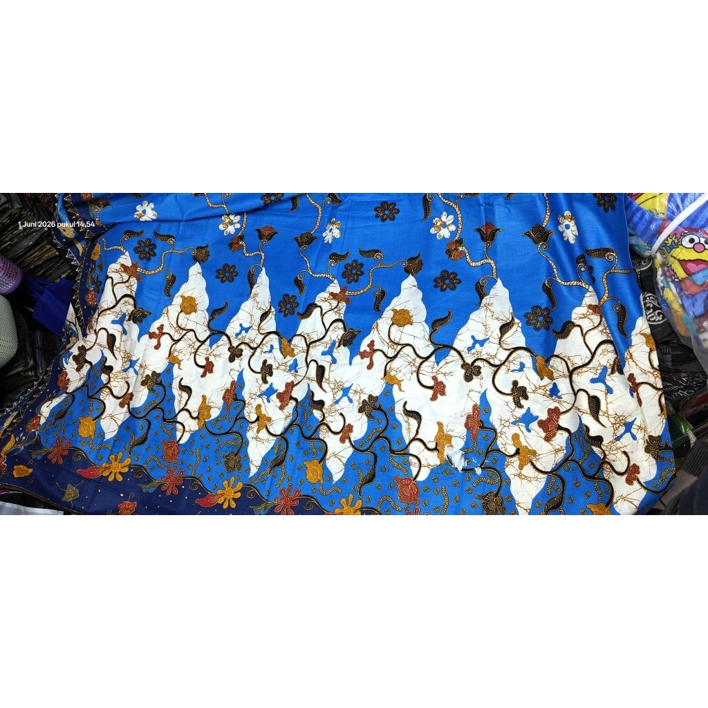 Kain batik solo akar bunga biru laut limited
