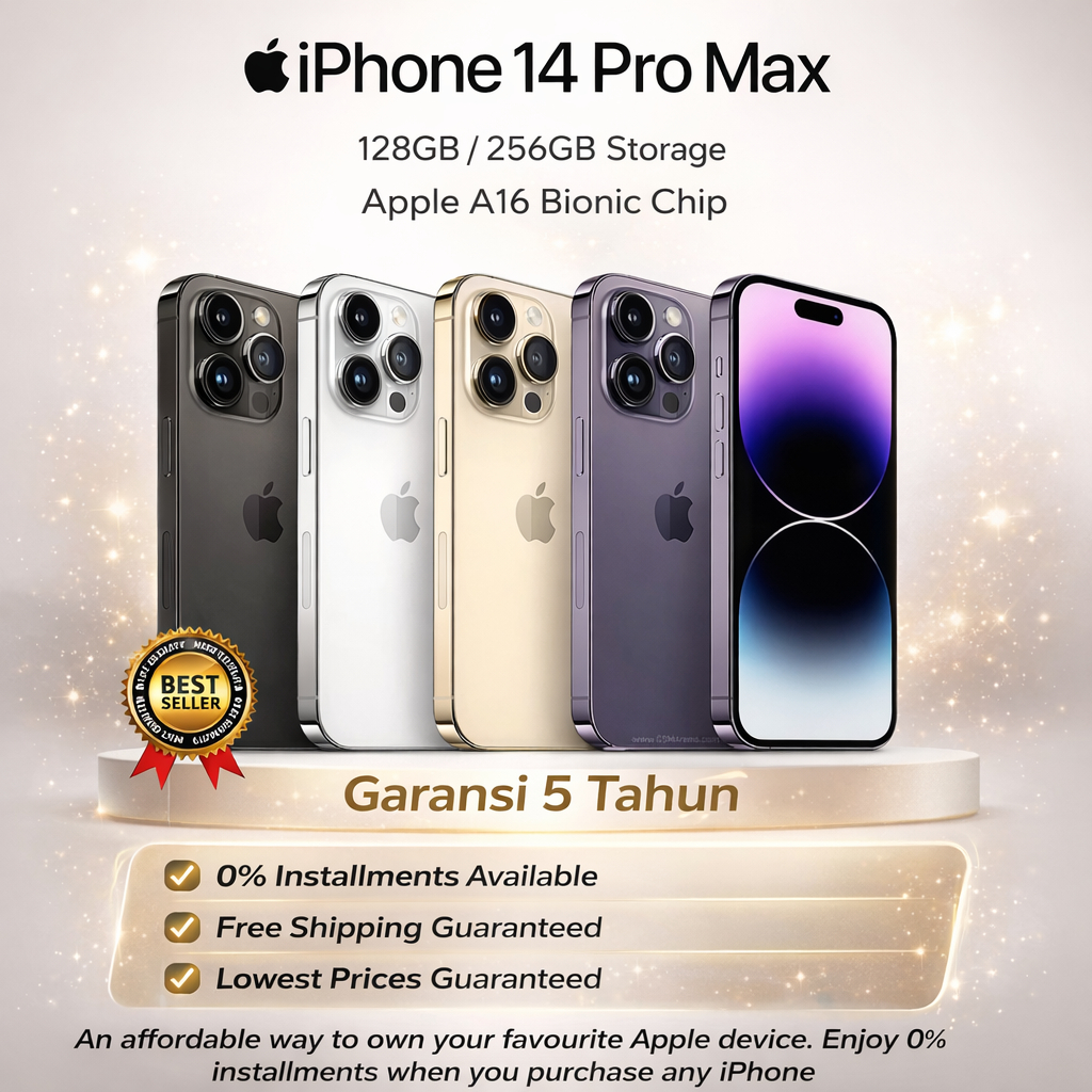 (Baru) | iP-hone 14 Pro Max | Original iBox | (128GB / 256GB) | Fullset Mulus | Garansi 5 Tahun