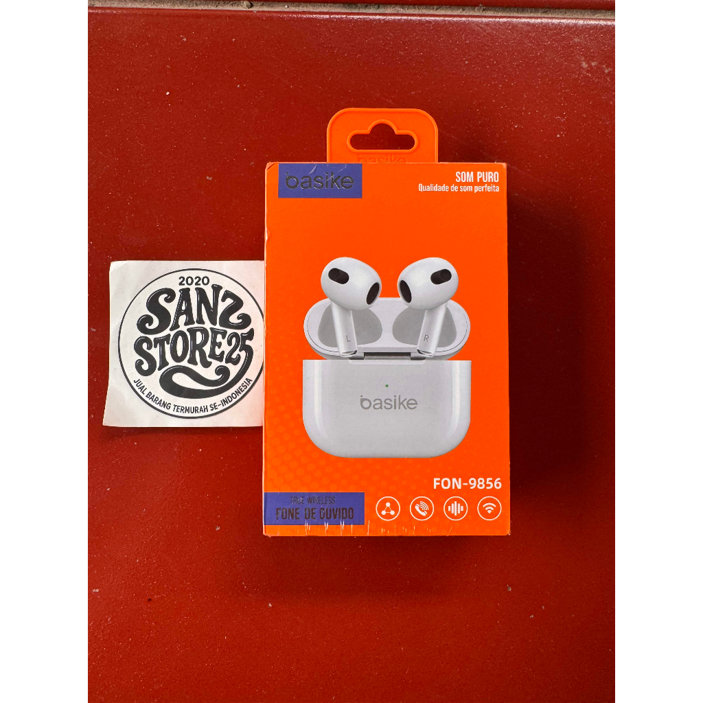 BASIKE Headset Bluetooth5.4 AirPods TWS Wireless Earphone Peredam Kebisingan Baterai Tahan Lama