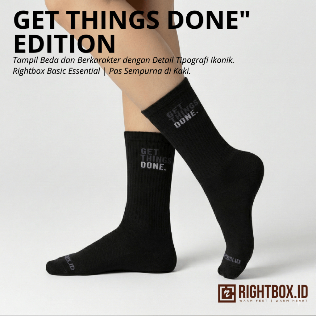 RIGHTBOX.ID Basic Essential | GET THINGS DONE | Kaus Kaki Pria dan Wanita