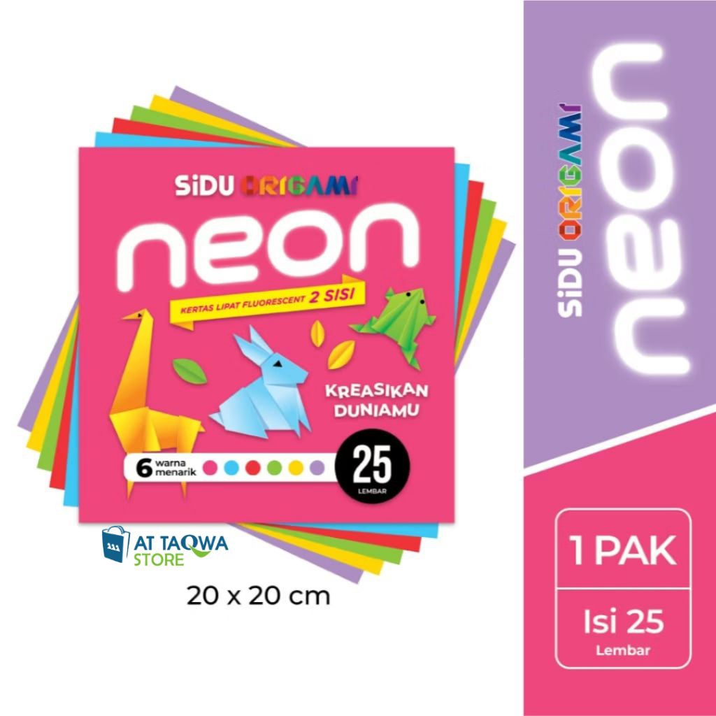 SIDU Kertas Origami Neon 20 x 20 cm