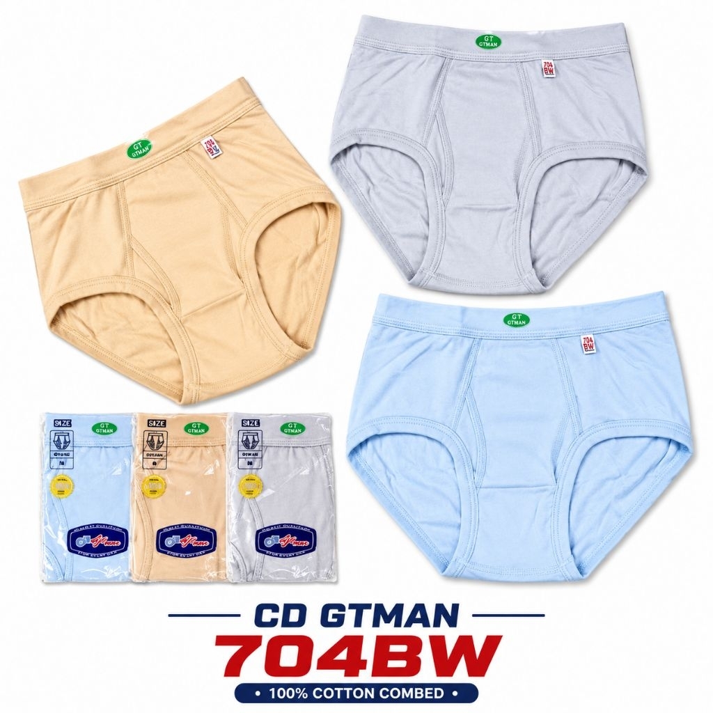 [ 3pcs ] CD GT Man 704 BW | Celana Dalam Gt Man Pria Dewasa Warna | CD Pria Dewasa GT Man M/ L /XL