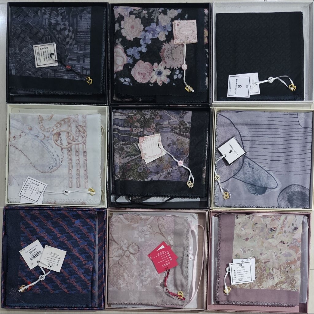 Buttonscarves The Editor Broadway || Palm Spring Dusk || La Cordella  Sabbia || Blume Jet Set || Gra