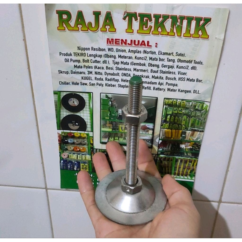 kaki meja stainless m8 x 100 full stainless 304 / adjuster foot m8 x 100 stainless 304 / foot adjust