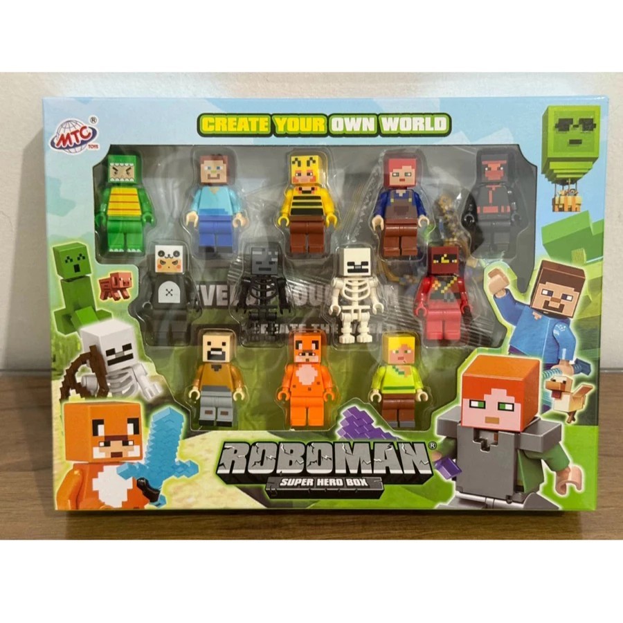 1 Set Mainan Roboman Jujitsu Demon Ninja Super Hero Bajak Laut Box Balok Susun Figure Set dengan Wea