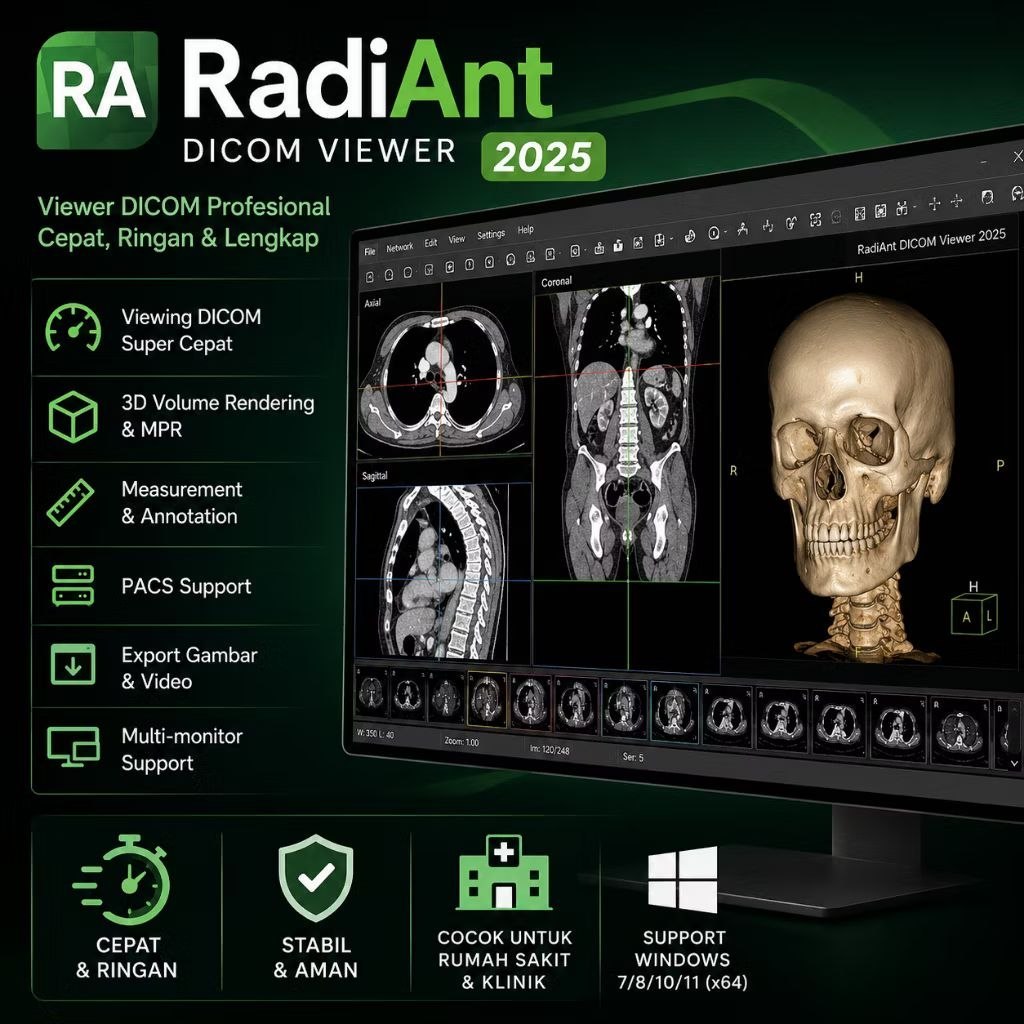 RadiAnt DICOM Viewer 2025 Full Version – Software Viewer CT Scan MRI X-Ray Professional