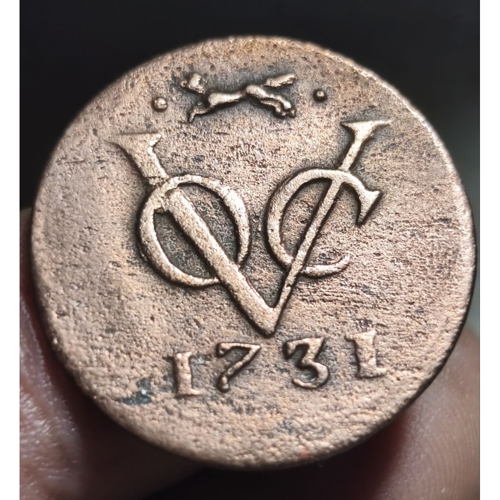 uang koin VOC thn 1731 detail asli langka