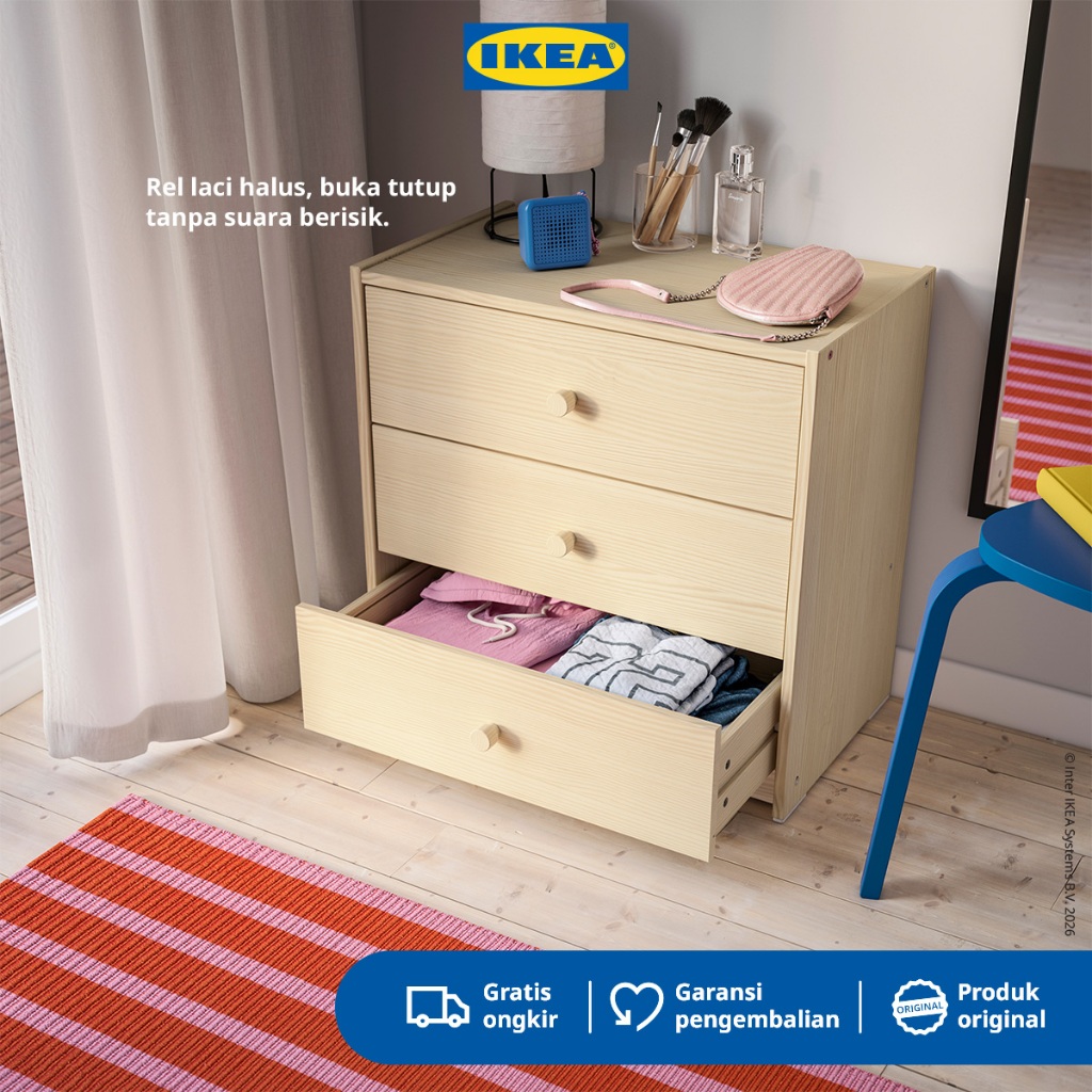 IKEA RAST Lemari Penyimpanan 3 Laci Serbaguna