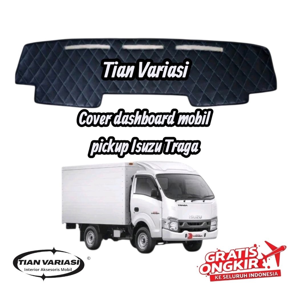 cover dashboard mobil pickup Isuzu Traga, alas dashboard pickup Isuzu Traga, berkualitas motif wajik