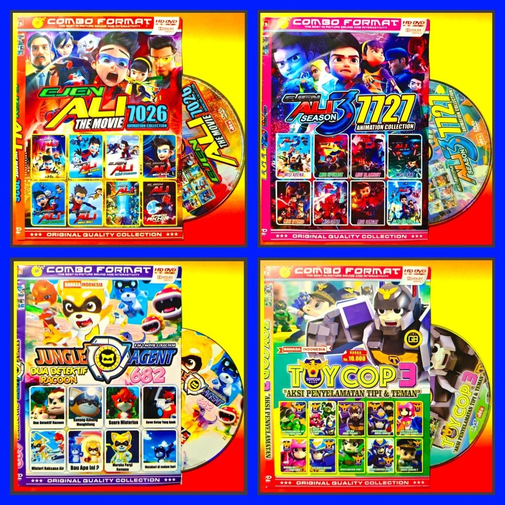 Kaset Film Kartun Anak Koleksi Pahlawan Ejen Ali - Toy Cop - Jungle Agent Edisi Pilihan Terbaru Baha