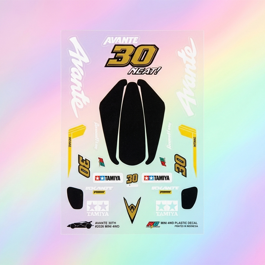 Stiker Avante 30th - Kombinasi Kuning - Transparan